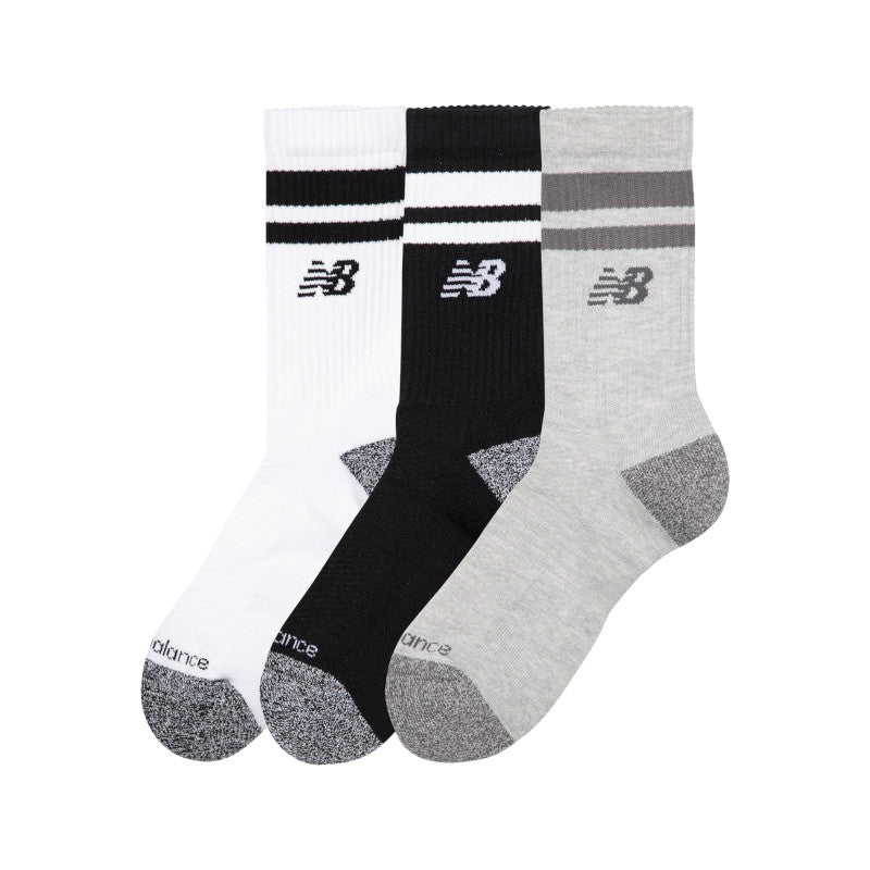 Active Lifestyle Striped Crew Socks 3 Pack